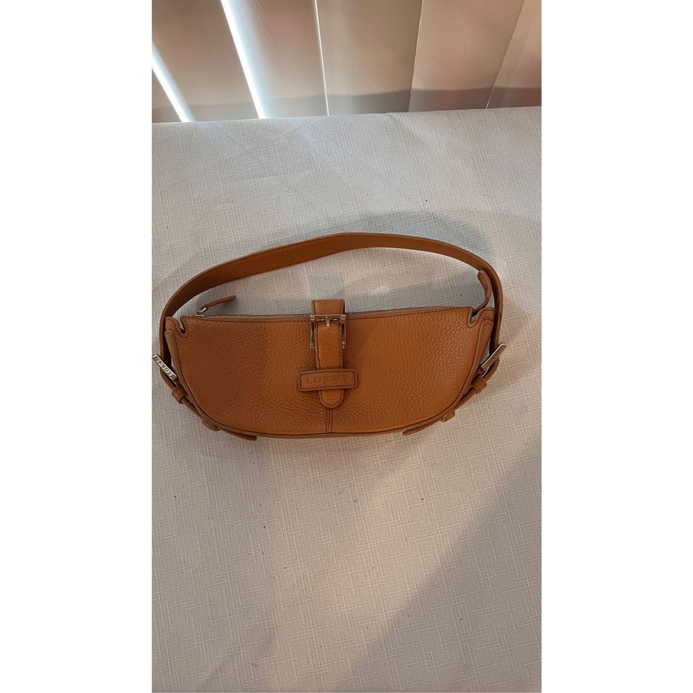 LOEWE SMALL HALF MOON SATIN CALF SKIN SHOULDER BAG TAN